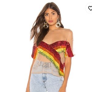 NBD sequins Mireya top
